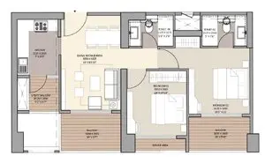 2 Bed Optima Floor Plan